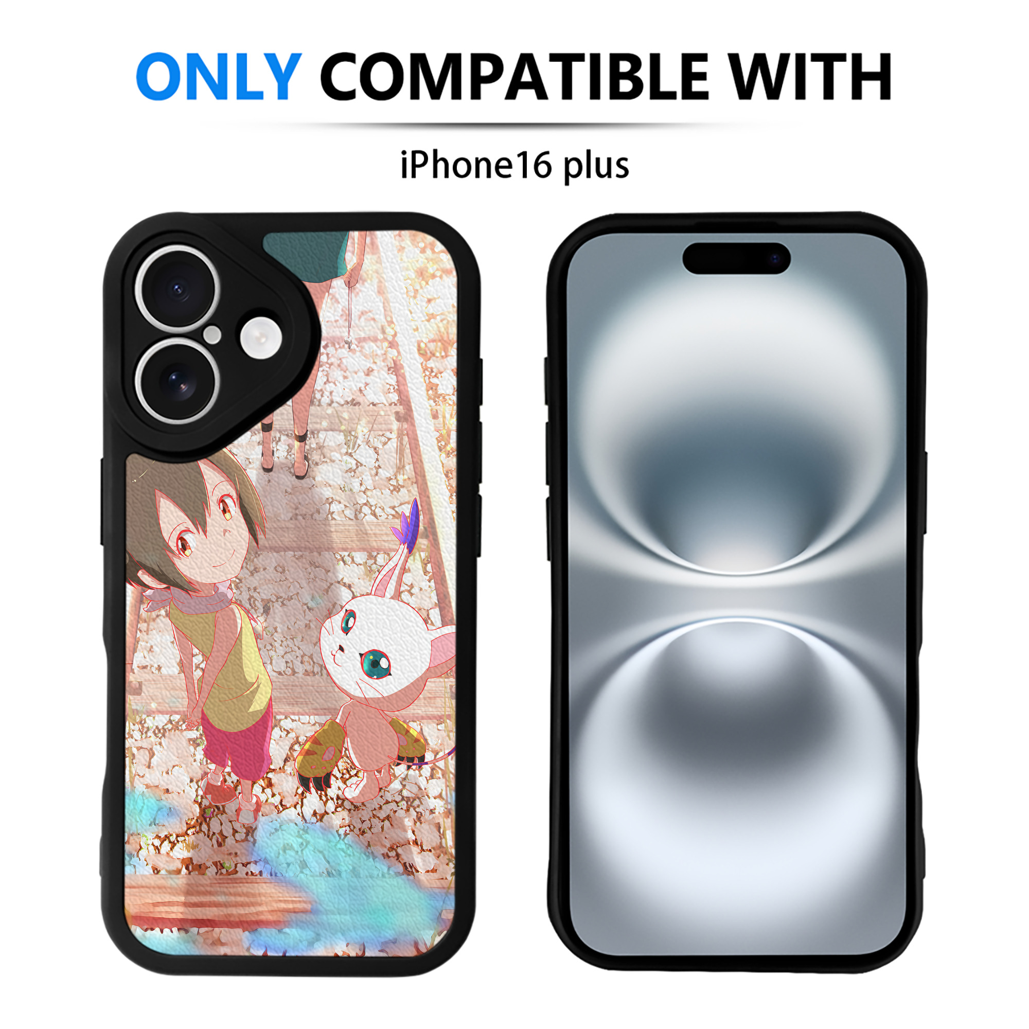 （画像用） Digimon デジタルモンスター/デジモン 【iPhone 16シリーズ対応】シリコンスマホケース（レザー調） 材質：シリコン